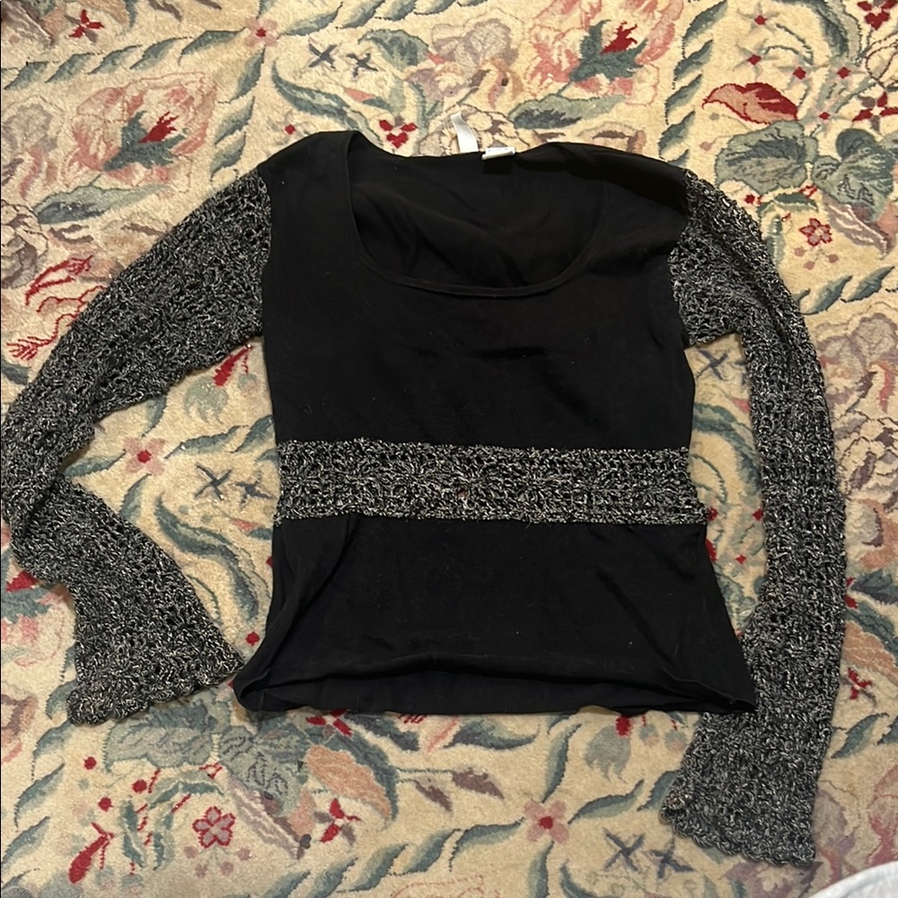 Elegant Black and Gray Women's Top